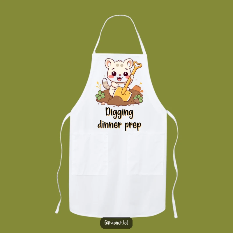 Funny Digging Animal Apron: Cook with Garden Grit and Humor