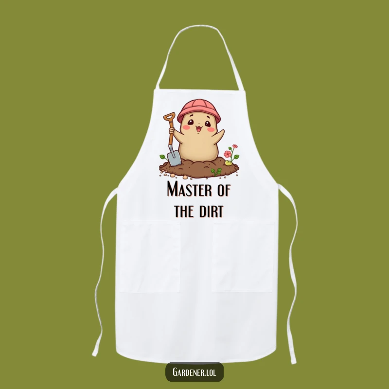 Funny Kawaii Mole Gardener Apron, Delighted Soil Chef Wear, Gift for Cooks
