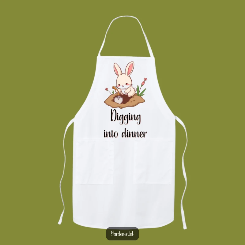 Funny Rabbit Digging Apron: Chef's Busy Humor Wear, Perfect Funny Gift