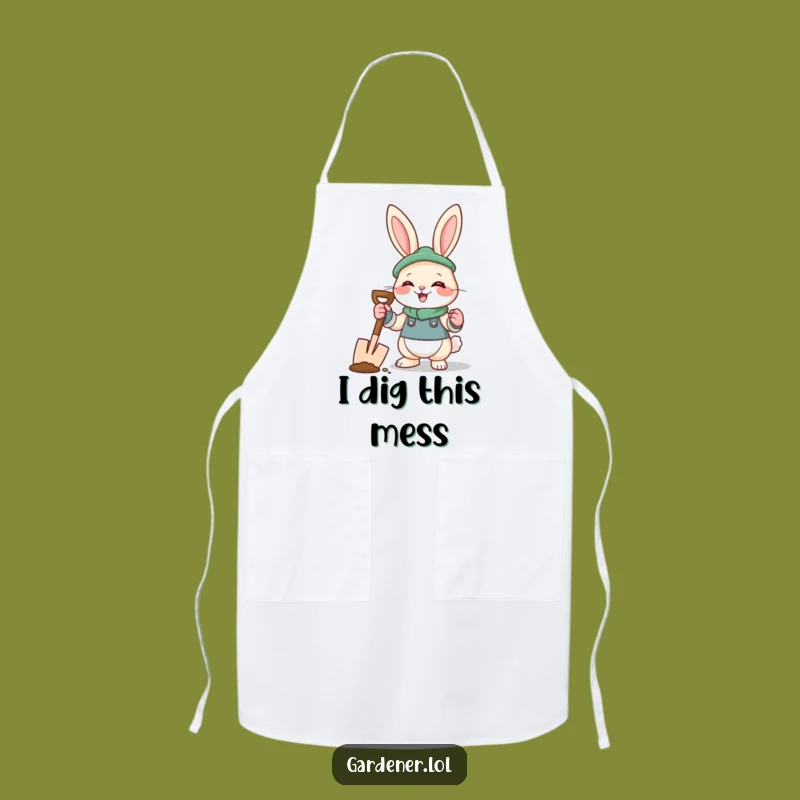 Funny Rabbit Gardener Apron: Giggling Cook, Kitchen Fun