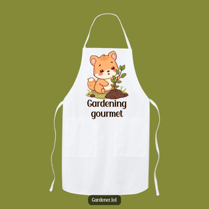 Funny Planting Sapling Apron: Cute Animal Chef's Green Thumb, A Hilarious Funny Gift for Cooks