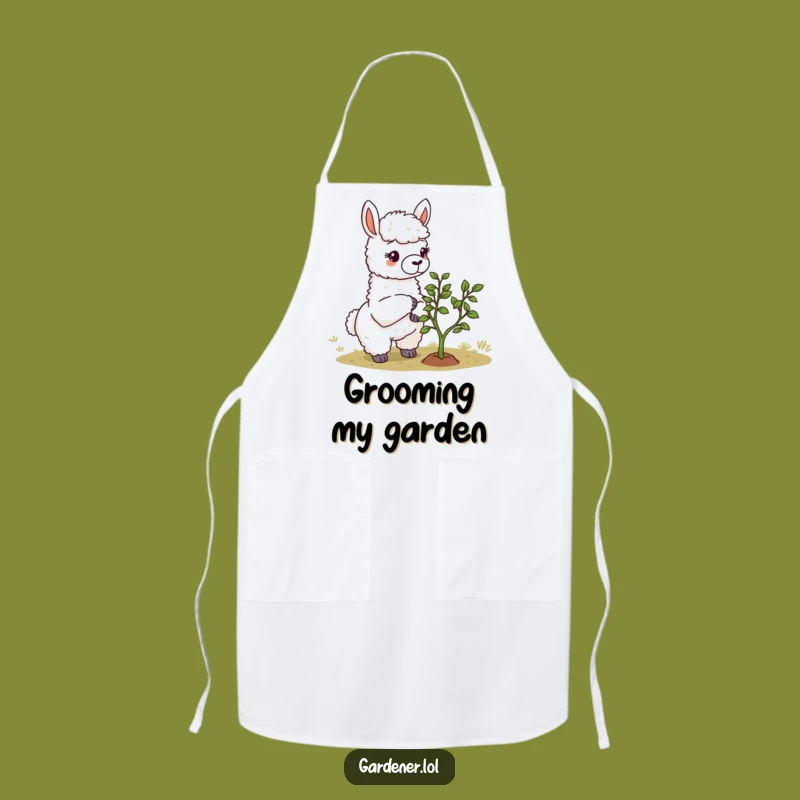 Funny Llama Gardener Apron: Cute Alpaca Cooking Gear, Hilarious Funny Gift