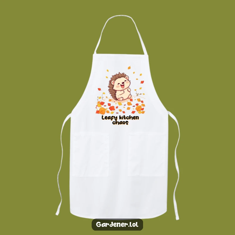 Funny Hedgehog Gardener Apron: Cute Rolling Leaf Gear, Hilarious Funny Gift