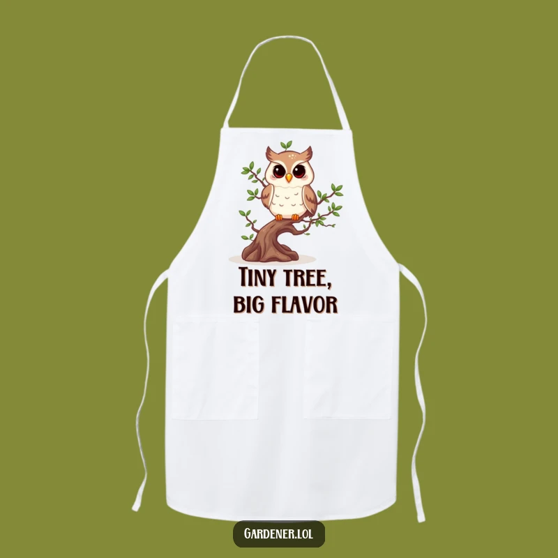Funny Owl Bonsai Apron, Zen Kitchen Gardener Wear