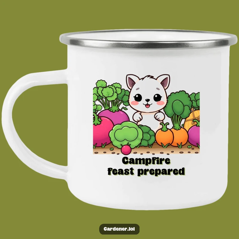 Funny Enamel Mug - Happy Animal Gardener, Adventurous Funny Gift