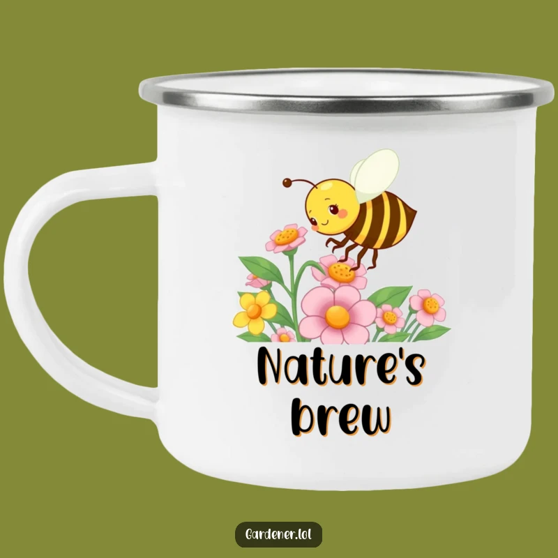 Funny Bee Gardener Camping Mug: Energetic Pollination Drinkware
