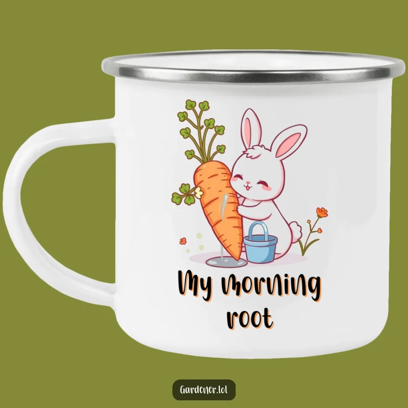 Funny Cute Bunny Camping Mug, Durable Hilarious Gardener Cup