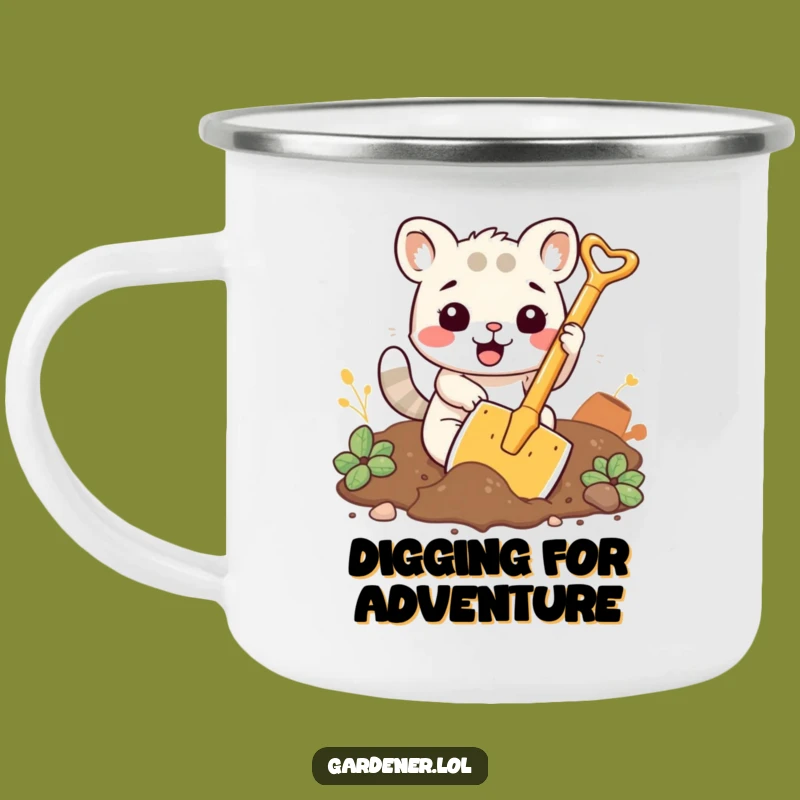 Funny Digging Animal Camping Mug: Durable & Humorous Outdoor Gardener's Gear