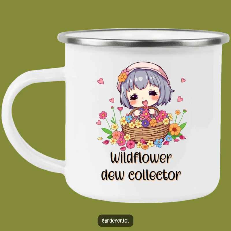 Funny Flower Collector Camping Mug: Nature's Joy Outdoors