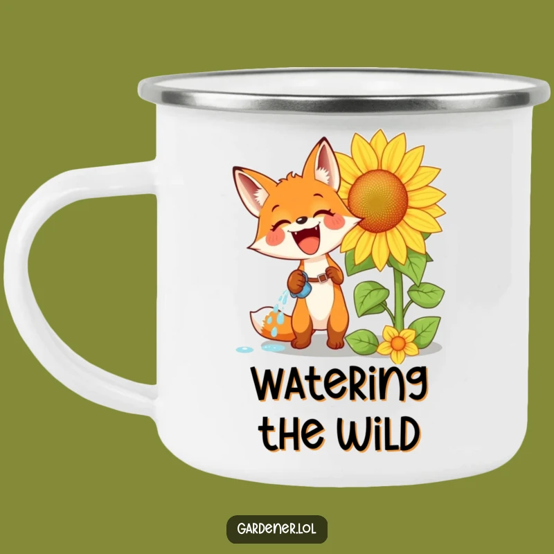 Funny Fox Sunflower Camping Mug: Adventure Fuel in this Hilarious Outdoor Funny Gift!