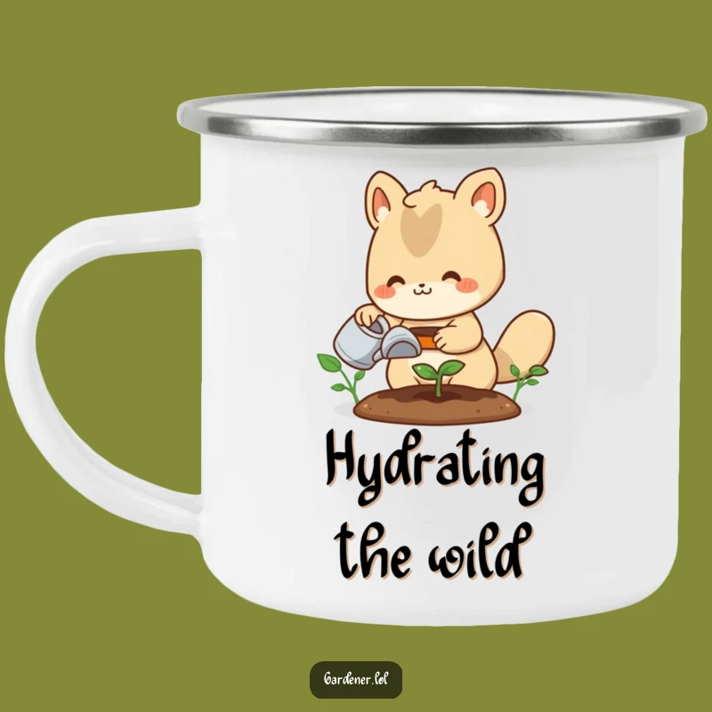 Funny Gardener Animal Camping Mug: Cute Sprout Watering Outdoor Cup, Gift