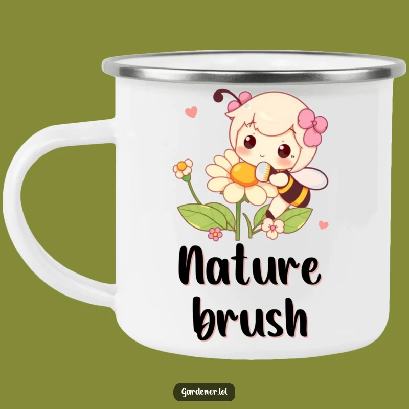 Funny Outdoor Mug: Playful Pollinator Character, Campfire Nature Gift