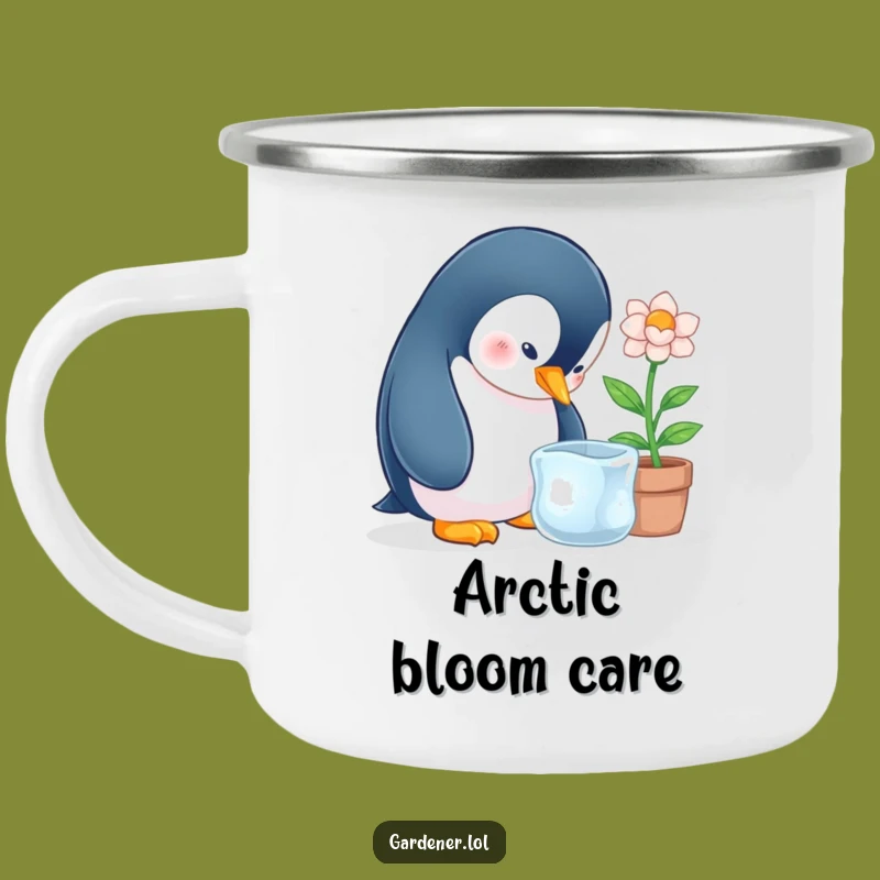 Funny Penguin Ice Flower Camping Mug, Arctic Drinkware