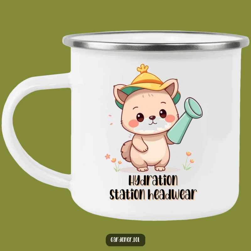 Funny Watering Can Hat Animal Camping Mug: Cute Outdoor Gift
