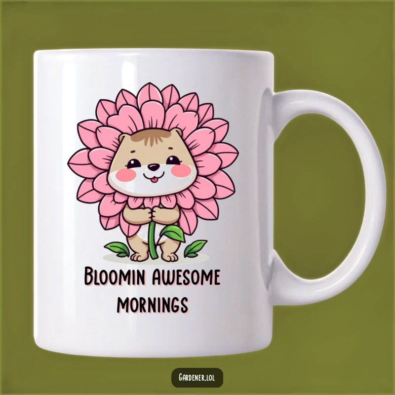 Funny Gardener Flower Mug: Cheerful Animal Bloom Gift for Plant Lovers