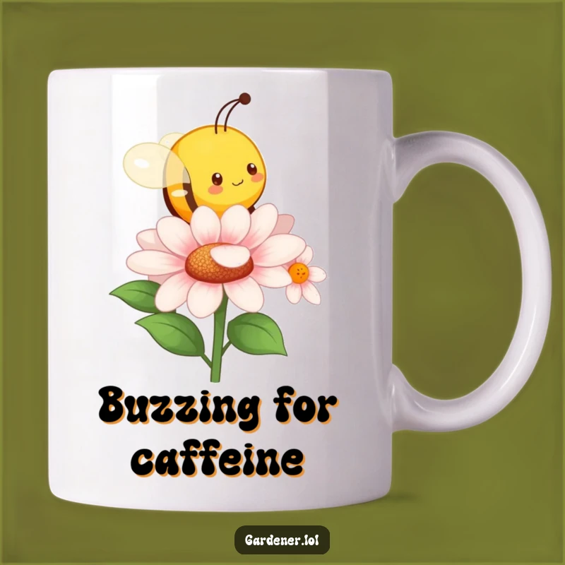 Funny Busy Bee Character Mug - Humorous Buzzing Flower Lover Gift