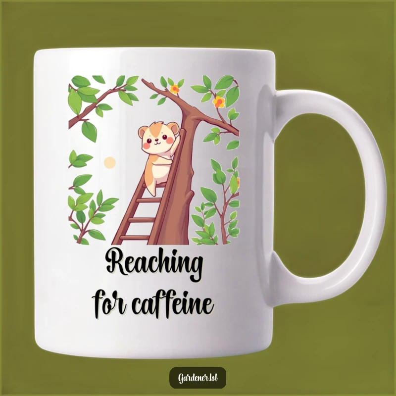 Funny Determined Animal Climbing Ladder Mug, Goal Getter Gift