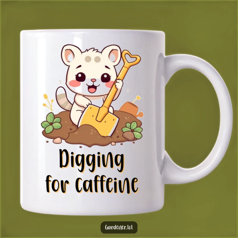 Funny Digging Animal Mug: Enthusiastic Gardener's Gift for Digging Fun