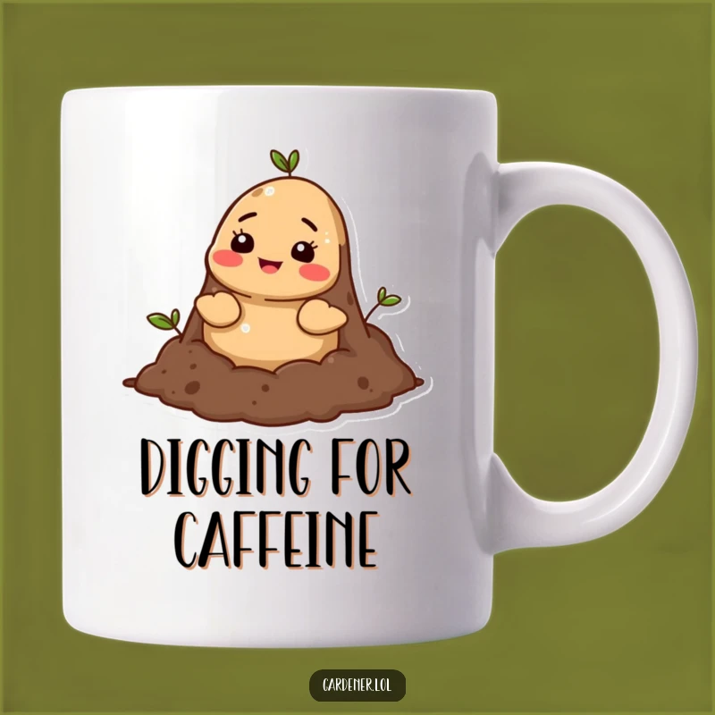 Funny Mole Soil Mug: Cheerful Underground Humor Gift