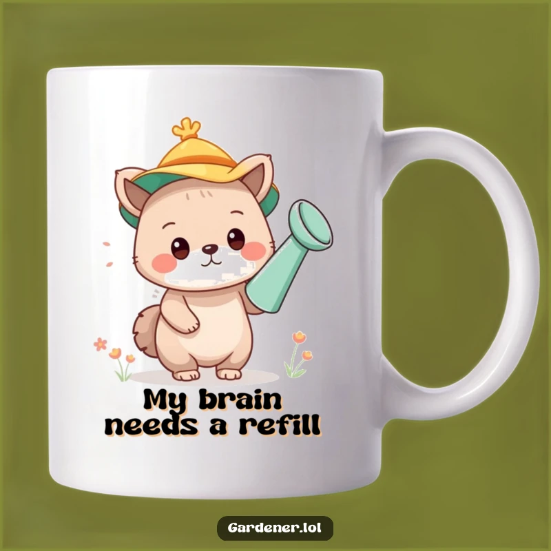 Funny Watering Can Hat Animal Mug: Adorable Cute Character Gift