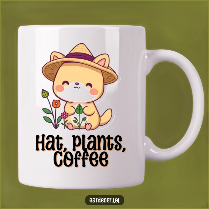 Funny Garden Hat Animal Mug: Delightful Gift for Plant Lovers and Jokers