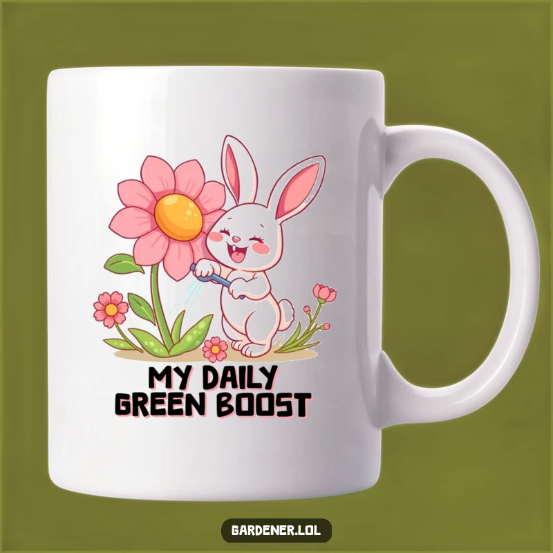 Funny Rabbit Watering Flower Mug - A Cheerful Gardening Gift for Plant Lovers