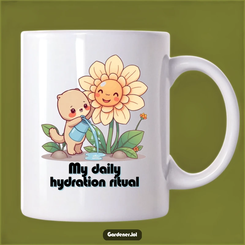Funny Cute Animal Watering Gigantic Flower Mug, Adorable Gardening Gift