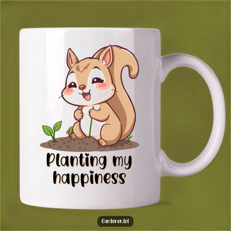 Funny Squirrel Planting Seeds Mug - Hilarious Gardener Gift for Nature Lovers
