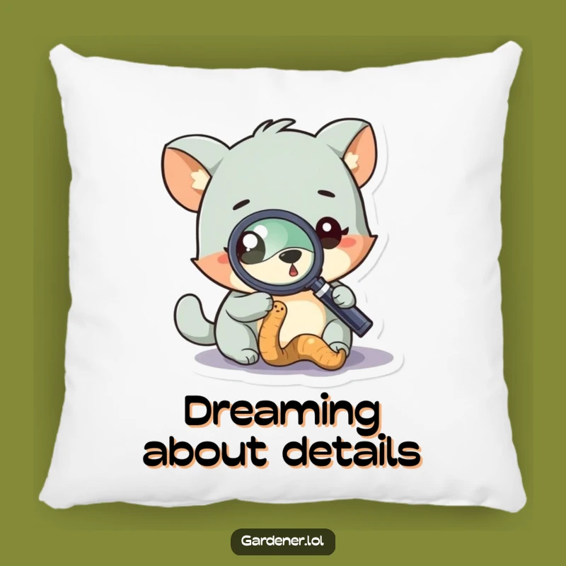 Funny Curious Animal Worm Pillow: Magnifying Glass Cozy Gift