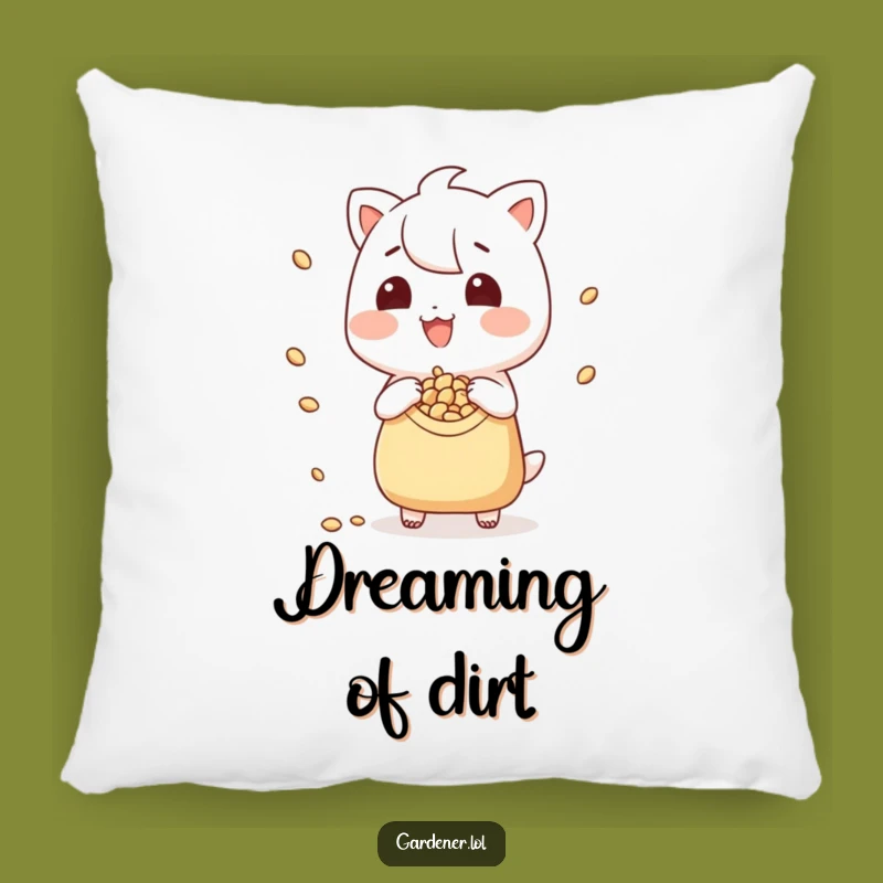 Funny Accent Pillow - Playful Seed Scattering Character, Cozy Funny Gift Pillow