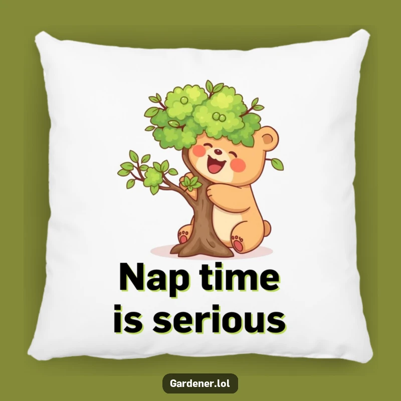 Funny Bear Tree Pillow: Cute & Hilarious Decor for a Cozy Funny Gift!