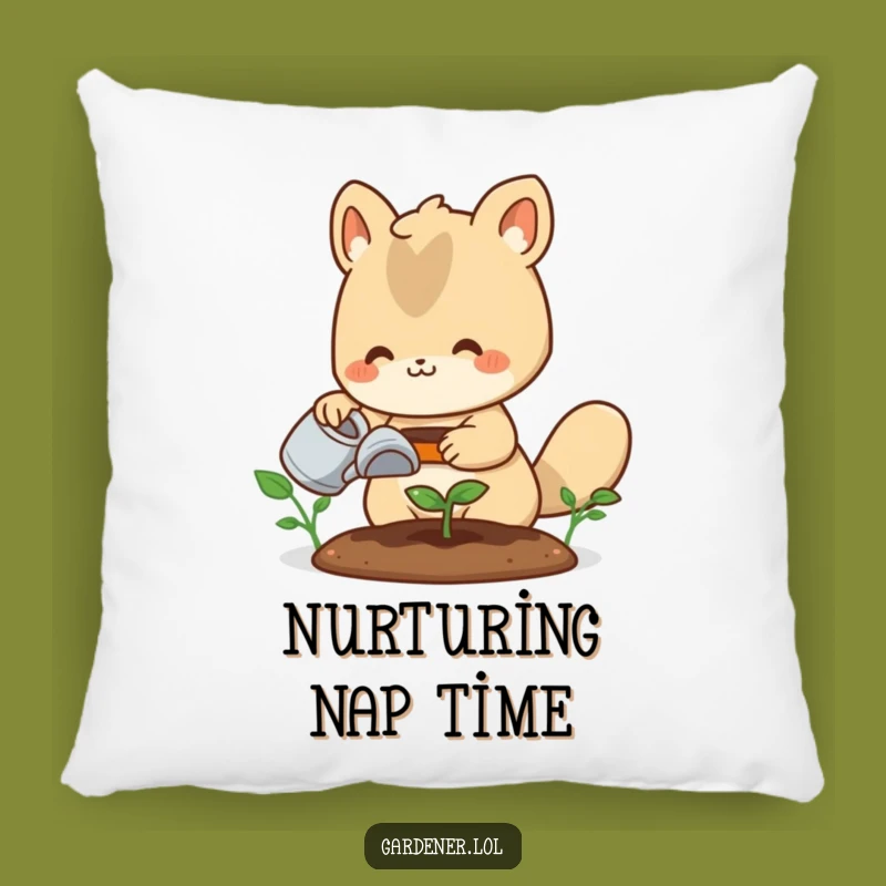 Funny Gardener Animal Pillow: Cozy Sprout Watering Cushion, Cute Gift