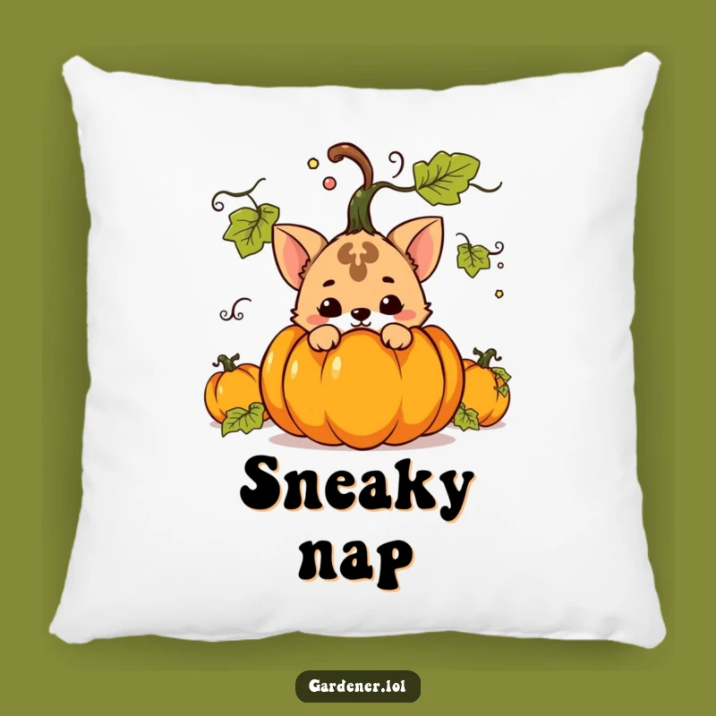Funny Pumpkin Hideout Pillow: Cozy Up with Sneaky Friends, A Delightful Funny Gift!