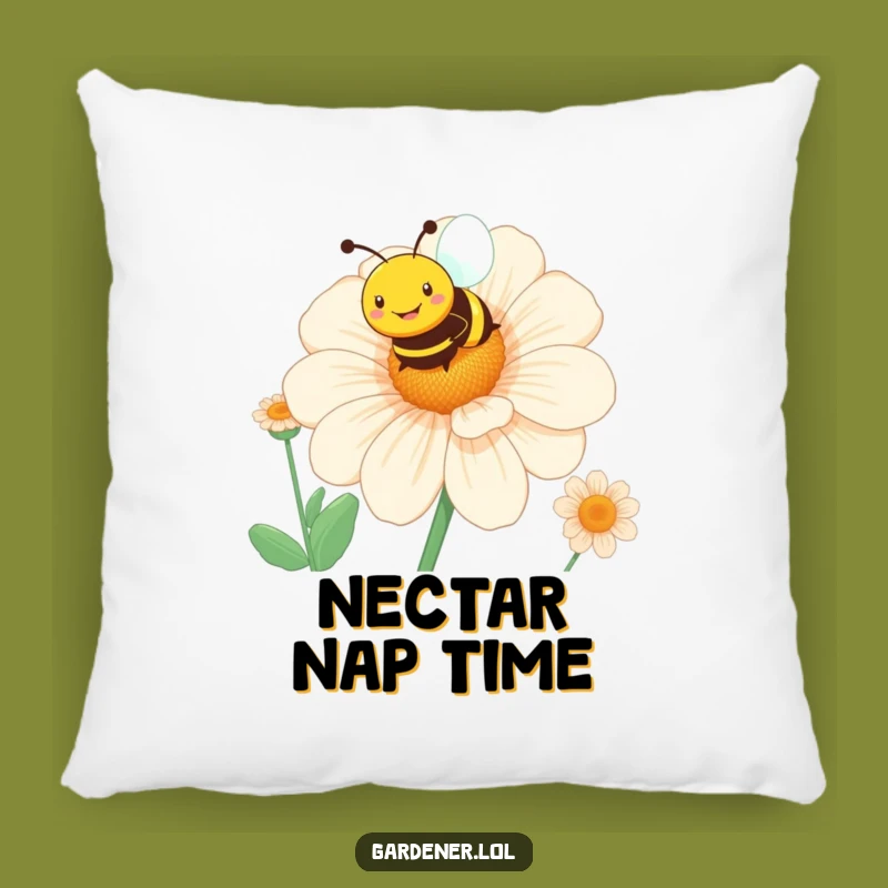 Funny Bee Flower Pillow: Cozy Bloom, Sunny Cushion Accent