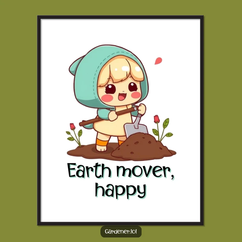 Funny Garden Digital Print: Bring Earthy Joy with This Hilarious Soil Scoop Art