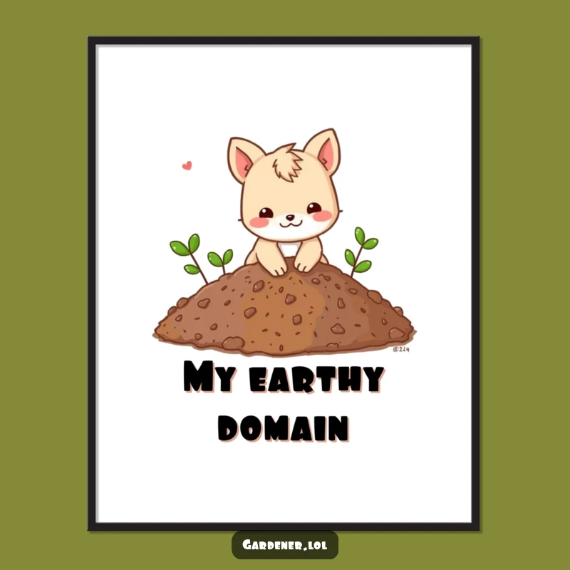 Funny Animal Digging Digital Art: Instant Industrious Charm, a Ready-to-Print Gift