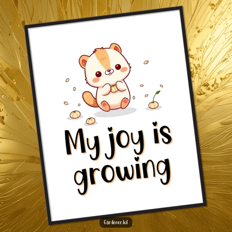 Funny Digital Art: Cute animal character playfully interacting with floating seeds, embodying natural wonder and delight.