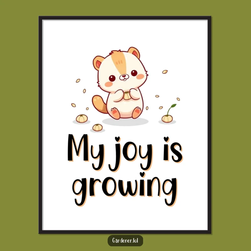 Funny Animal Seeds Art Print: Cute Character's Playful Nature Scene!