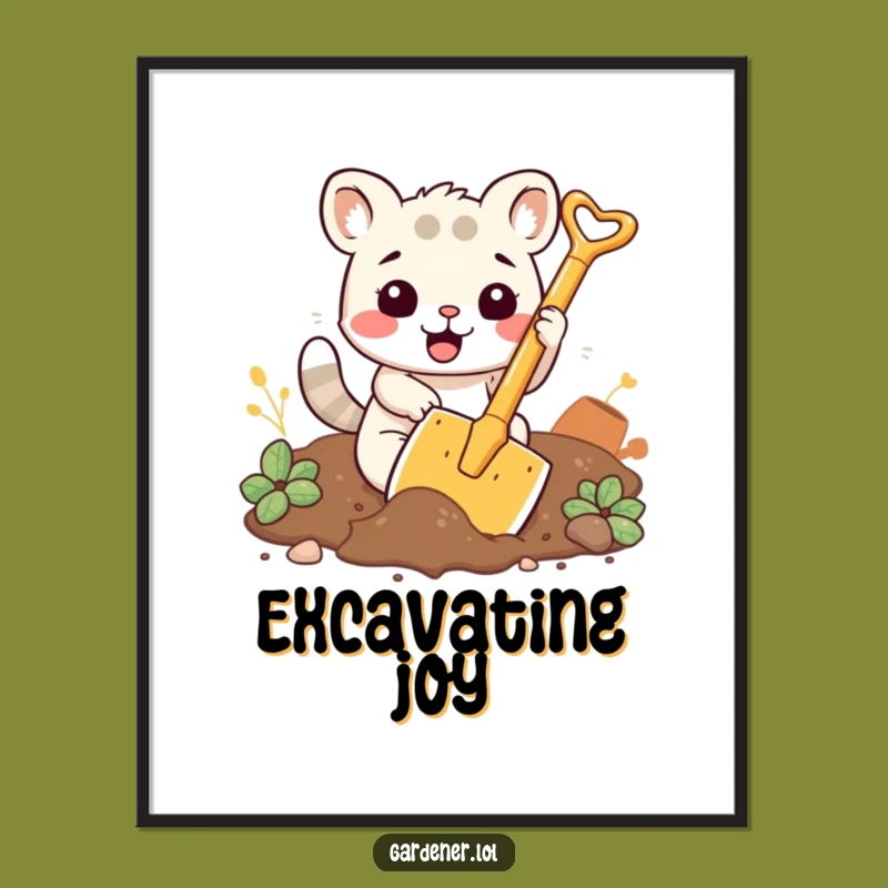 Funny Digging Animal Digital Art: Instant Humorous Decor for Garden Enthusiasts