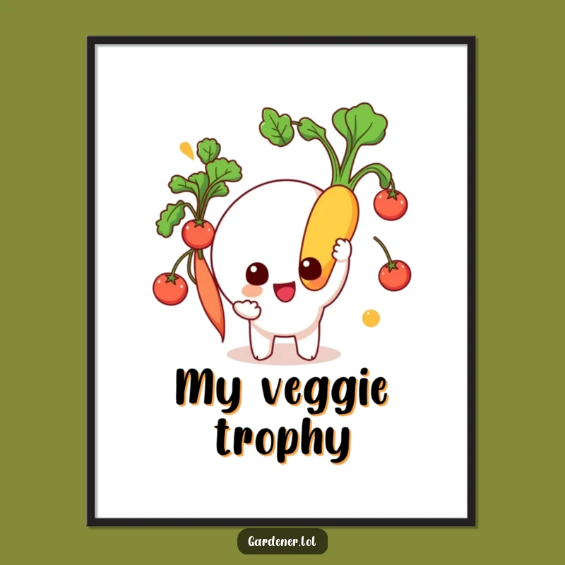 Funny Harvest Digital Print: Bring Joyful Garden Vibes with This Hilarious Artwork Gift