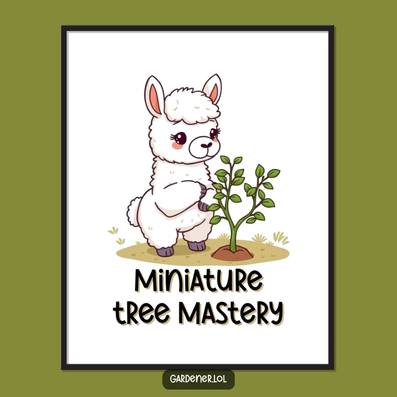 Funny Llama Gardener Digital Art: Whimsical Pruning Print, Hilarious Decor Gift