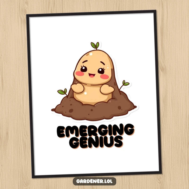 Funny mole soil digital art, a cheerful cartoon mole character popping its head out of rich soil, creating a warm and humorous scene.