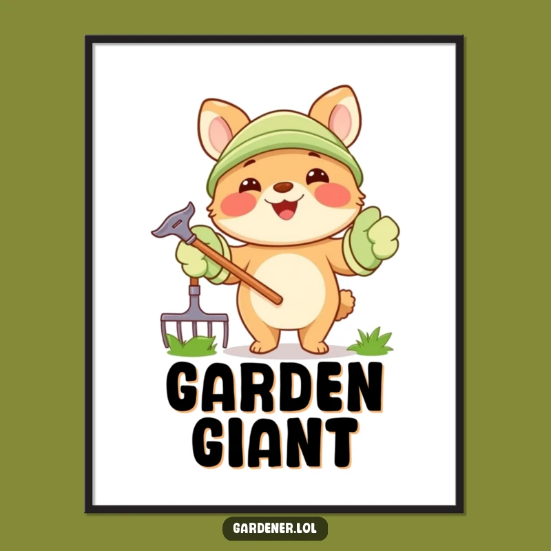 Funny Gardening Animal Digital Art: Instant Garden Charm for Your Walls - Printable Funny Gift