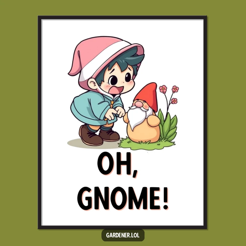 Funny Garden Gnome Trip Digital Art - Hilarious Startled Character Download