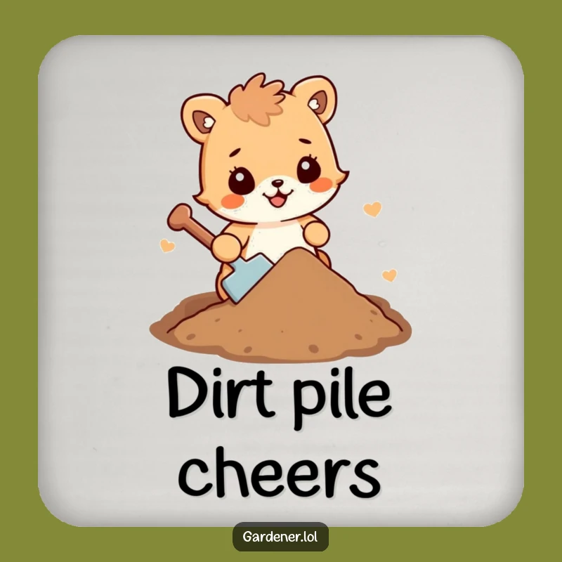 Funny Dirt Shoveling Animal Coasters: Protect Surfaces with Cheerful Garden Humor
