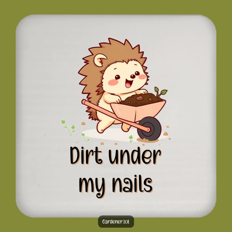 Funny Chubby Hedgehog Wheelbarrow Coaster - Hilarious Garden Protection