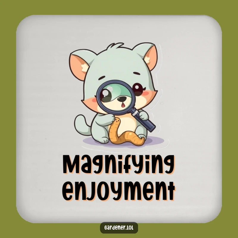 Funny Curious Animal Worm Coaster: Magnifying Glass Drink Gift