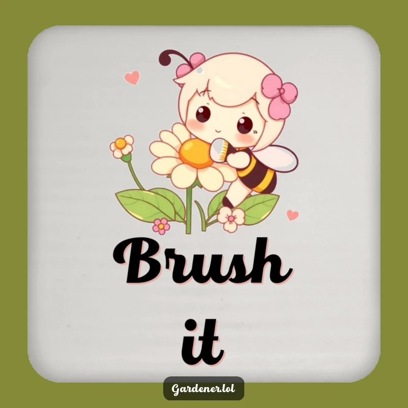 Funny Flower Coaster: Playful Pollinator, Humorous Table Protector