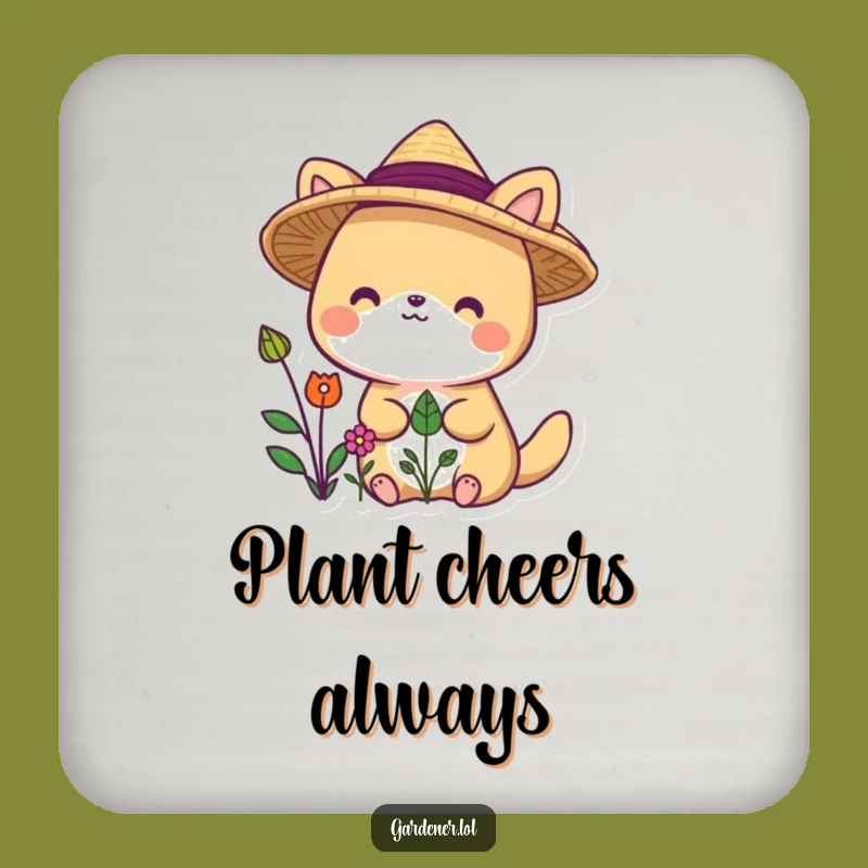 Funny Garden Hat Animal Coasters: Protect Surfaces with Cheerful Plant Humor