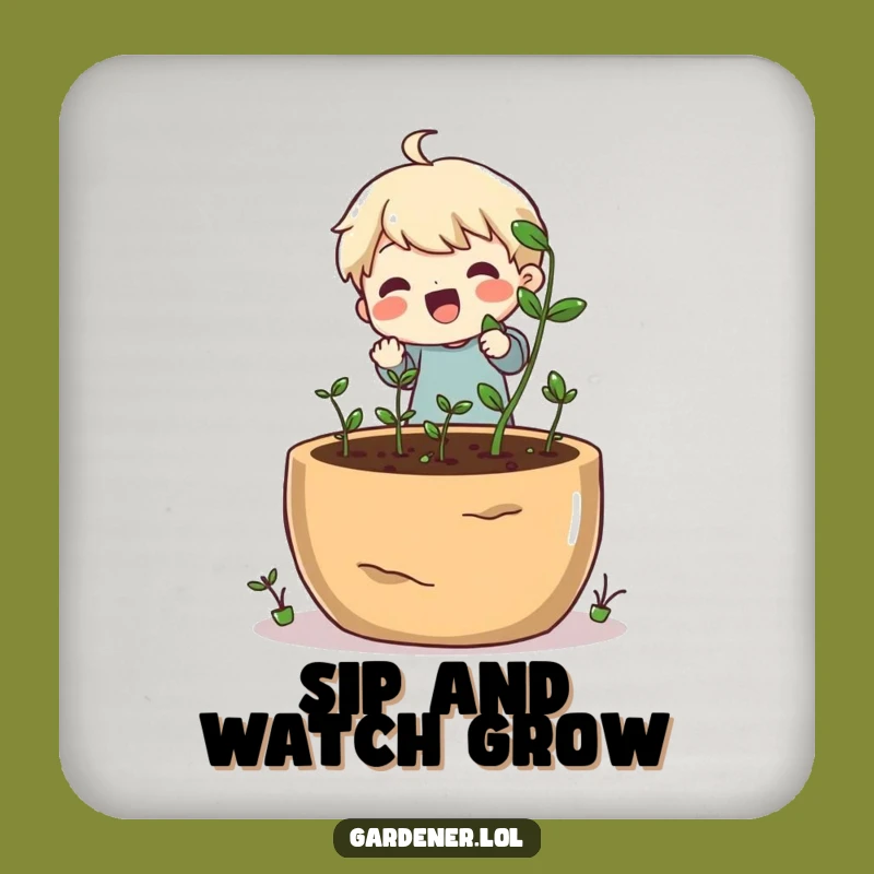 Funny Gardener Coaster - Protect Surfaces with Hilarious Plant Art